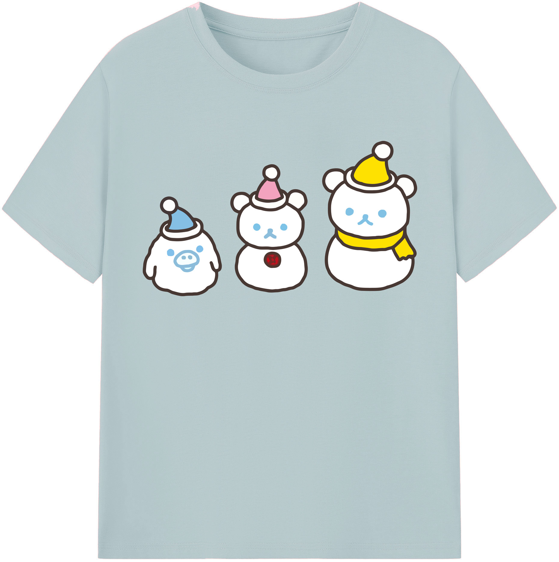 （画像用） リラックマ リラックマ キイロイトリ Rilakkuma Korilakkuma Kiiroitori 綿100％半袖Tシャツ（フロントプリント）
